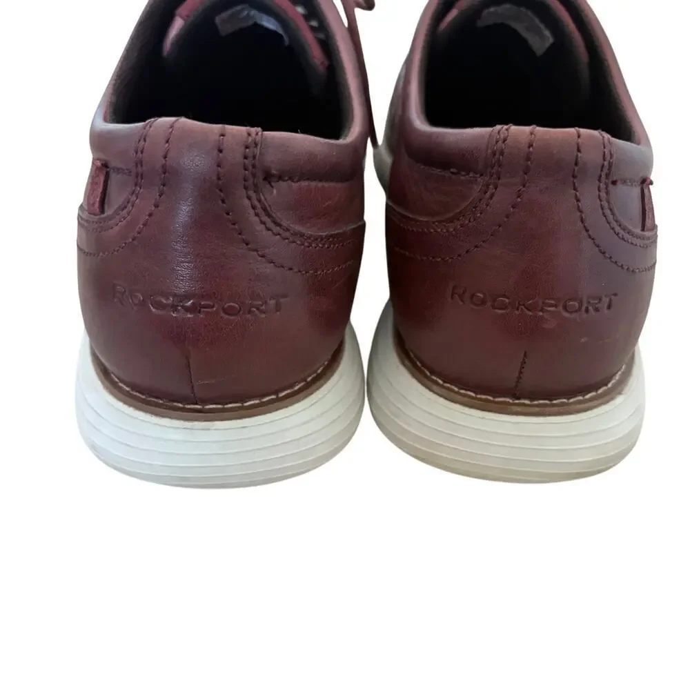 Rockport Men's Shoes Garett Wingtip Leather Derby Comfort Oxford Burgundy 12